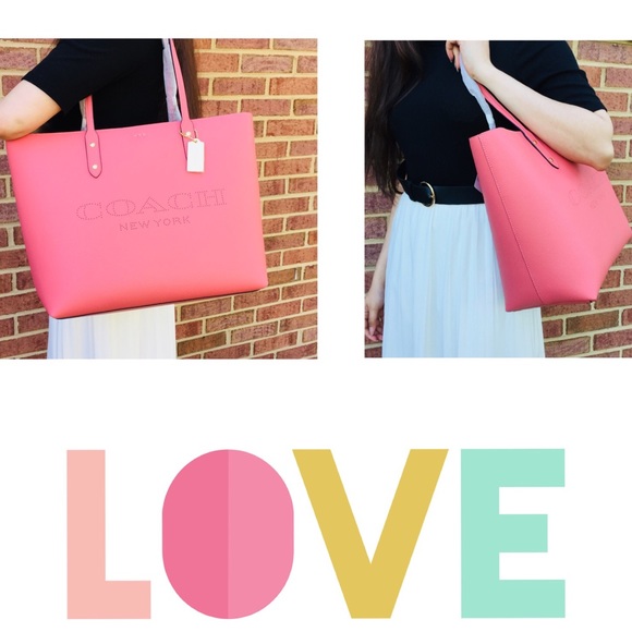 NWT Coach Town Tote Bag with Coach Print - Picture 2 of 8